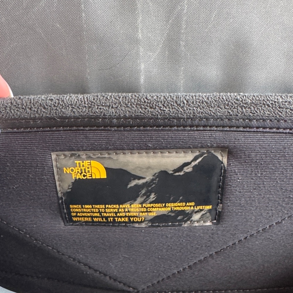 The North Face Black Backpack with White Bungee - Picture 5 of 8